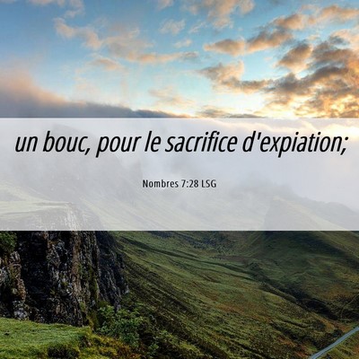 Picture 06 - Nombres 7:28 LSG - un bouc, pour le sacrifice - Bible Verse Picture