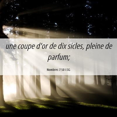 Picture 06 - Nombres 7:50 LSG - une coupe d'or de dix sicles, pleine de - Bible Verse Picture