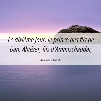 Picture 06 - Nombres 7:66 LSG - Le dixième jour, le prince des fils de Dan, - Bible Verse Picture