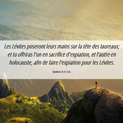 Picture 06 - Nombres 8:12 LSG - Les Lévites poseront leurs mains sur la tête - Bible Verse Picture