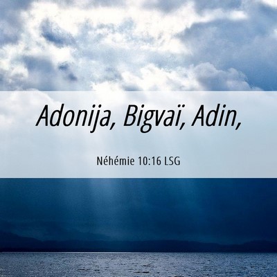 Picture 06 - Néhémie 10:16 LSG - Adonija, Bigvaï, - Bible Verse Picture