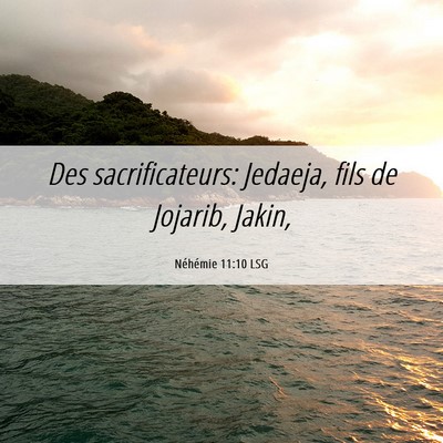 Picture 06 - Néhémie 11:10 LSG - Des sacrificateurs: Jedaeja, fils de Jojarib, - Bible Verse Picture