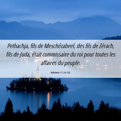 Picture 06 - Néhémie 11:24 LSG - Pethachja, fils de Meschézabeel, des fils de - Bible Verse Picture