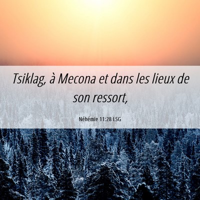 Picture 06 - Néhémie 11:28 LSG - Tsiklag, à Mecona et dans les lieux de son - Bible Verse Picture