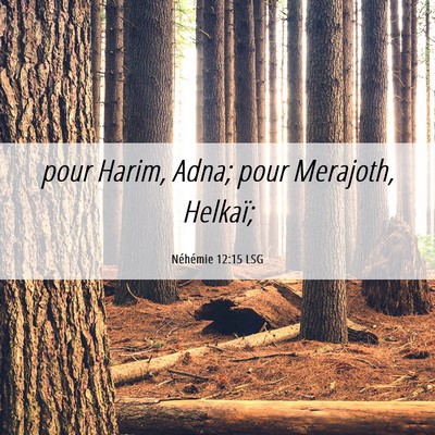 Picture 06 - Néhémie 12:15 LSG - pour Harim, Adna; pour Merajoth, - Bible Verse Picture