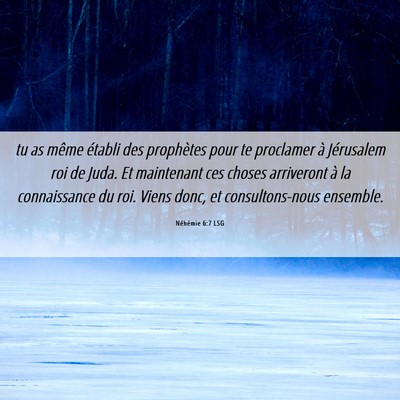 Picture 06 - Néhémie 6:7 LSG - tu as même établi des prophètes pour te - Bible Verse Picture