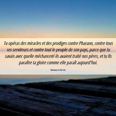 Picture 06 - Néhémie 9:10 LSG - Tu opéras des miracles et des prodiges contre - Bible Verse Picture