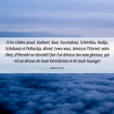 Picture 06 - Néhémie 9:5 LSG - Et les Lévites Josué, Kadmiel, Bani, - Bible Verse Picture