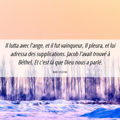 Picture 06 - Osée 12:4 LSG - Il lutta avec l'ange, et il fut vainqueur, Il - Bible Verse Picture