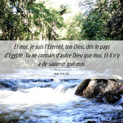 Picture 06 - Osée 13:4 LSG - Et moi, je suis l'Eternel, ton Dieu, dès le pays - Bible Verse Picture