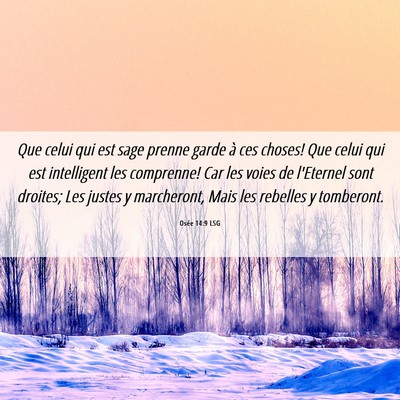 Picture 06 - Osée 14:9 LSG - Que celui qui est sage prenne garde à ces - Bible Verse Picture