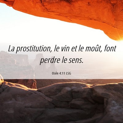 Picture 06 - Osée 4:11 LSG - La prostitution, le vin et le moût, font perdre - Bible Verse Picture