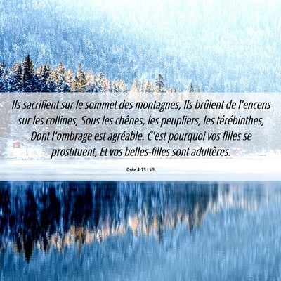 Picture 06 - Osée 4:13 LSG - Ils sacrifient sur le sommet des montagnes, Ils - Bible Verse Picture