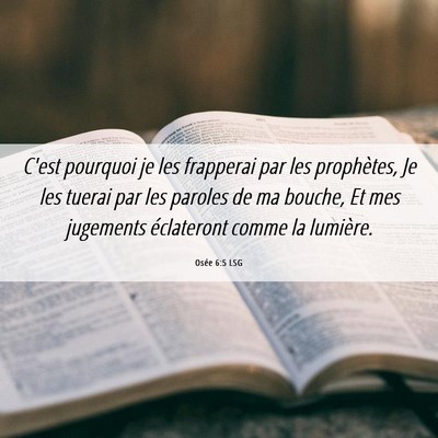 Picture 06 - Osée 6:5 LSG - C'est pourquoi je les frapperai par les - Bible Verse Picture
