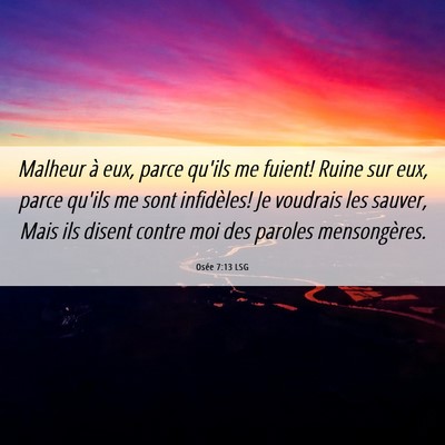 Picture 06 - Osée 7:13 LSG - Malheur à eux, parce qu'ils me fuient! Ruine sur - Bible Verse Picture