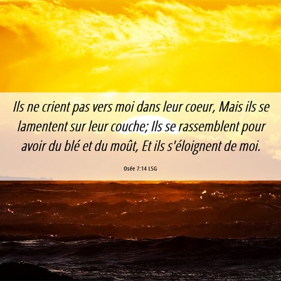 Picture 06 - Osée 7:14 LSG - Ils ne crient pas vers moi dans leur coeur, Mais - Bible Verse Picture