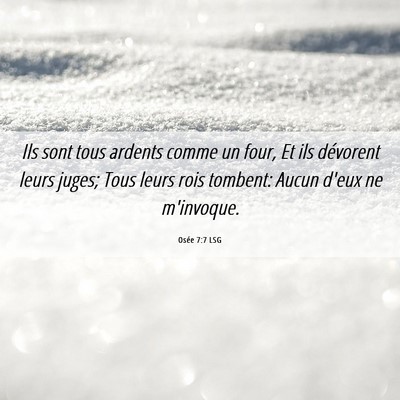 Picture 06 - Osée 7:7 LSG - Ils sont tous ardents comme un four, Et ils - Bible Verse Picture