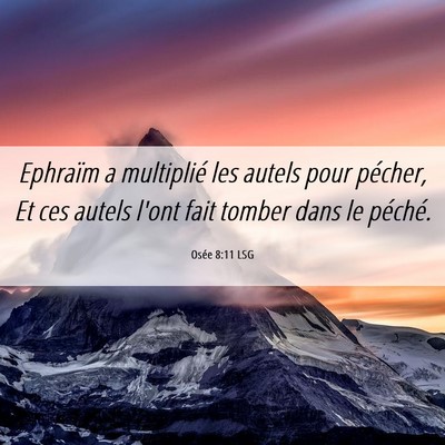 Picture 06 - Osée 8:11 LSG - Ephraïm a multiplié les autels pour pécher, Et - Bible Verse Picture