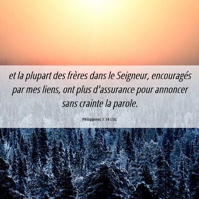 Picture 06 - Philippiens 1:14 LSG - et la plupart des frères dans le Seigneur, - Bible Verse Picture