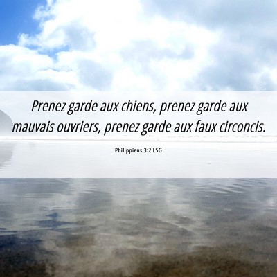 Picture 06 - Philippiens 3:2 LSG - Prenez garde aux chiens, prenez garde aux mauvais - Bible Verse Picture