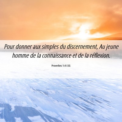 Picture 06 - Proverbes 1:4 LSG - Pour donner aux simples du discernement, Au jeune - Bible Verse Picture