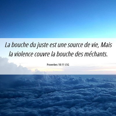 Picture 06 - Proverbes 10:11 LSG - La bouche du juste est une source de vie, Mais la - Bible Verse Picture