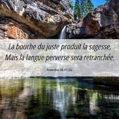 Picture 06 - Proverbes 10:31 LSG - La bouche du juste produit la sagesse, Mais la - Bible Verse Picture