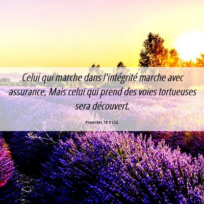 Picture 06 - Proverbes 10:9 LSG - Celui qui marche dans l'intégrité marche avec - Bible Verse Picture