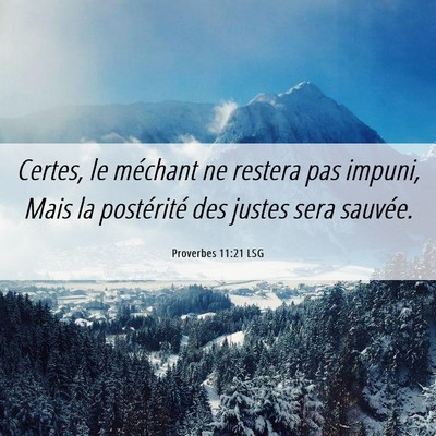 Picture 06 - Proverbes 11:21 LSG - Certes, le méchant ne restera pas impuni, Mais - Bible Verse Picture