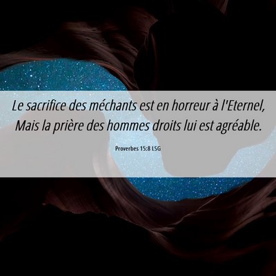 Picture 06 - Proverbes 15:8 LSG - Le sacrifice des méchants est en horreur à - Bible Verse Picture