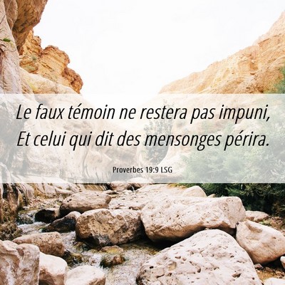 Picture 06 - Proverbes 19:9 LSG - Le faux témoin ne restera pas impuni, Et celui - Bible Verse Picture
