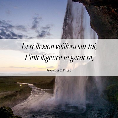 Picture 06 - Proverbes 2:11 LSG - La réflexion veillera sur toi, L'intelligence te - Bible Verse Picture