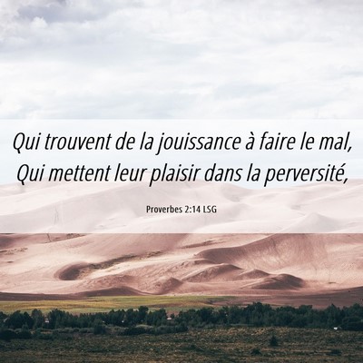 Picture 06 - Proverbes 2:14 LSG - Qui trouvent de la jouissance à faire le mal, - Bible Verse Picture
