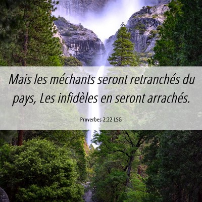 Picture 06 - Proverbes 2:22 LSG - Mais les méchants seront retranchés du pays, - Bible Verse Picture