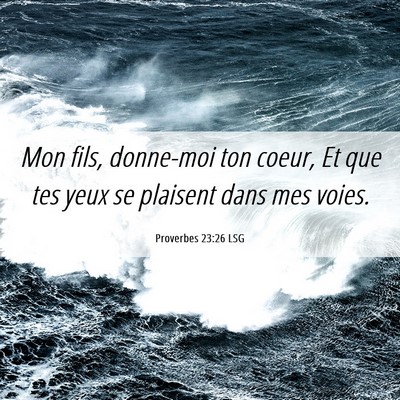 Picture 06 - Proverbes 23:26 LSG - Mon fils, donne-moi ton coeur, Et que tes yeux se - Bible Verse Picture