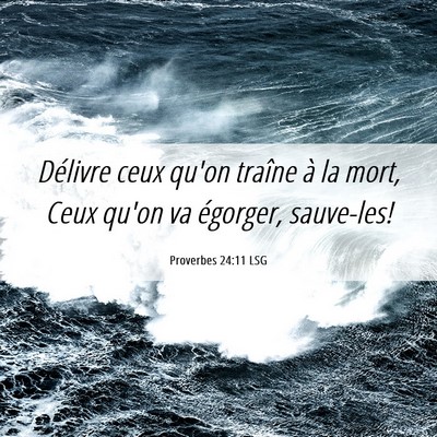 Picture 06 - Proverbes 24:11 LSG - Délivre ceux qu'on traîne à la mort, Ceux - Bible Verse Picture