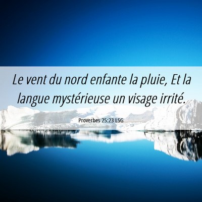 Picture 06 - Proverbes 25:23 LSG - Le vent du nord enfante la pluie, Et la langue - Bible Verse Picture