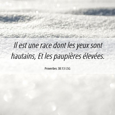 Picture 06 - Proverbes 30:13 LSG - Il est une race dont les yeux sont hautains, Et - Bible Verse Picture