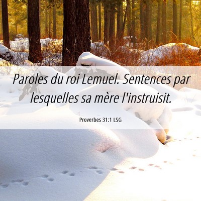 Picture 06 - Proverbes 31:1 LSG - Paroles du roi Lemuel. Sentences par lesquelles - Bible Verse Picture