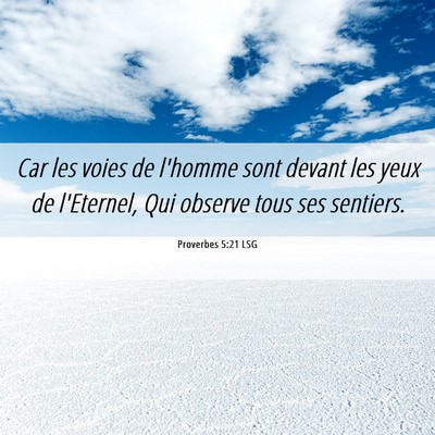 Picture 06 - Proverbes 5:21 LSG - Car les voies de l'homme sont devant les yeux de - Bible Verse Picture