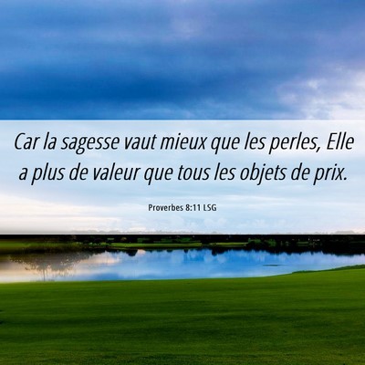 Picture 06 - Proverbes 8:11 LSG - Car la sagesse vaut mieux que les perles, Elle a - Bible Verse Picture