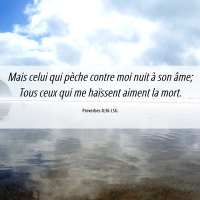 Picture 06 - Proverbes 8:36 LSG - Mais celui qui pèche contre moi nuit à son - Bible Verse Picture