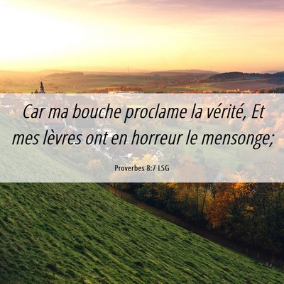Picture 06 - Proverbes 8:7 LSG - Car ma bouche proclame la vérité, Et mes - Bible Verse Picture
