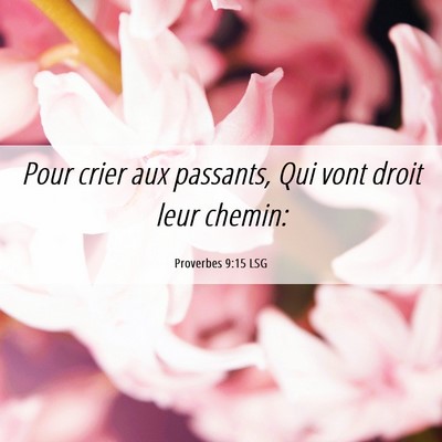 Picture 06 - Proverbes 9:15 LSG - Pour crier aux passants, Qui vont droit leur - Bible Verse Picture
