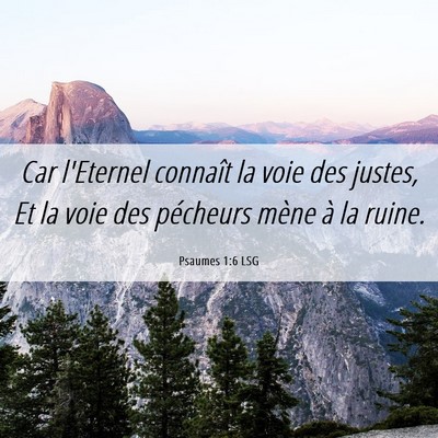 Picture 06 - Psaumes 1:6 LSG - Car l'Eternel connaît la voie des justes, Et la - Bible Verse Picture