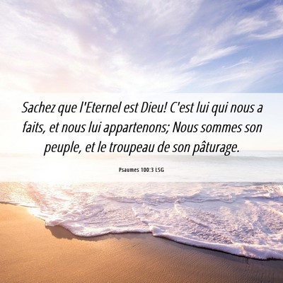 Picture 06 - Psaumes 100:3 LSG - Sachez que l'Eternel est Dieu! C'est lui qui nous - Bible Verse Picture