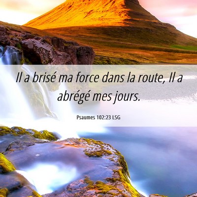 Picture 06 - Psaumes 102:23 LSG - Il a brisé ma force dans la route, Il a abrégé - Bible Verse Picture