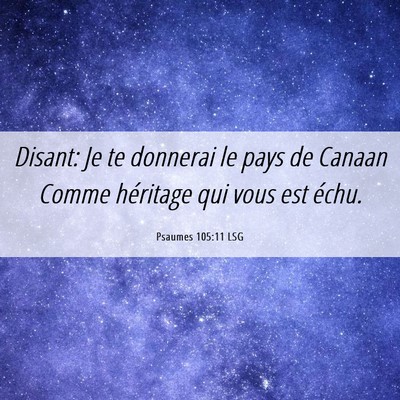 Picture 06 - Psaumes 105:11 LSG - Disant: Je te donnerai le pays de Canaan Comme - Bible Verse Picture