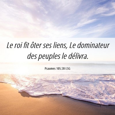 Picture 06 - Psaumes 105:20 LSG - Le roi fit ôter ses liens, Le dominateur des - Bible Verse Picture
