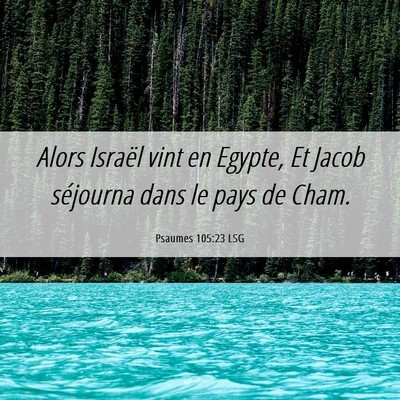 Picture 06 - Psaumes 105:23 LSG - Alors Israël vint en Egypte, Et Jacob séjourna - Bible Verse Picture